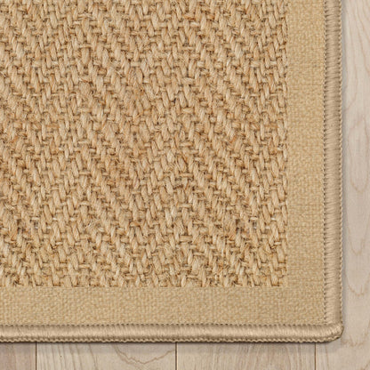 Well-Jute Boerboel Geometric Herringbone Beige Flatweave Rug Well Woven