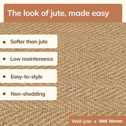 Well-Jute Boerboel Geometric Herringbone Beige Flatweave Rug Well Woven
