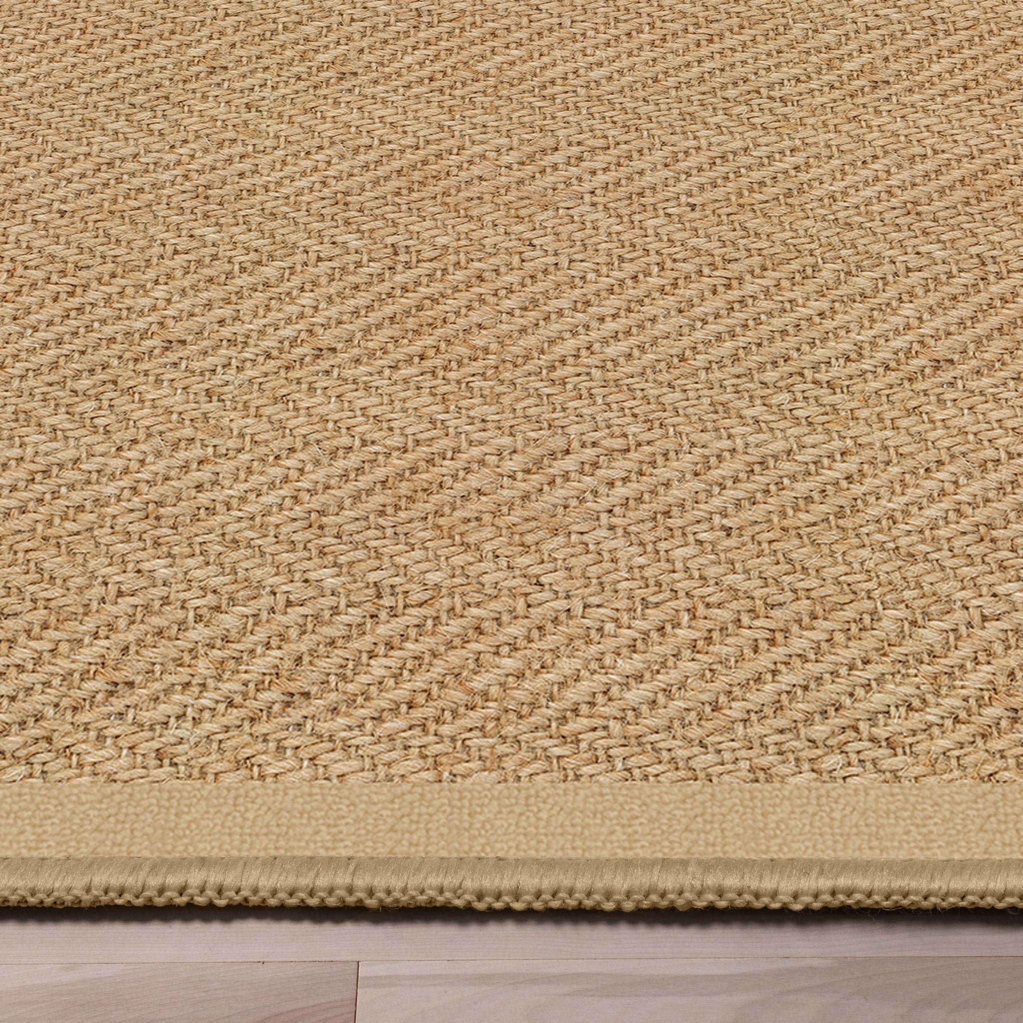 Well-Jute Boerboel Geometric Herringbone Beige Flatweave Rug Well Woven
