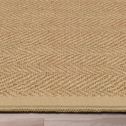 Well-Jute Boerboel Geometric Herringbone Beige Flatweave Rug Well Woven