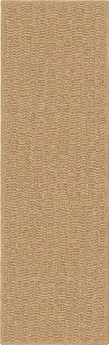Well-Jute Boerboel Geometric Herringbone Beige Flatweave Rug Well Woven