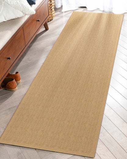 Well-Jute Boerboel Geometric Herringbone Beige Flatweave Rug Well Woven