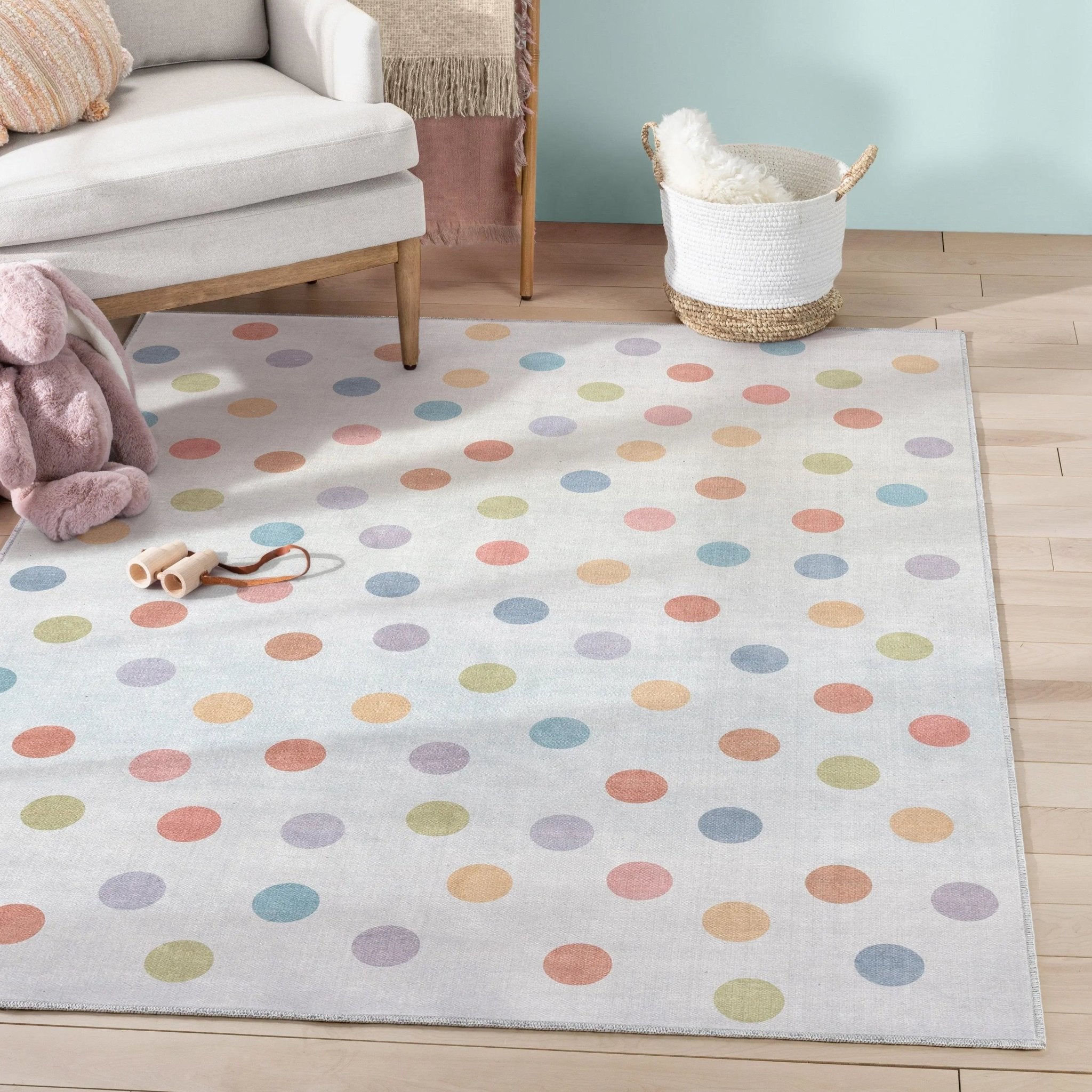 Multi Dot Modern Multi Color Area Flat-Weave Rug Well Woven
