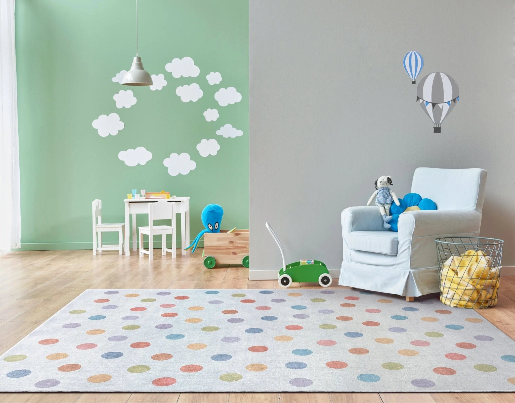 Multi Dot Modern Multi Color Area Flat-Weave Rug Well Woven