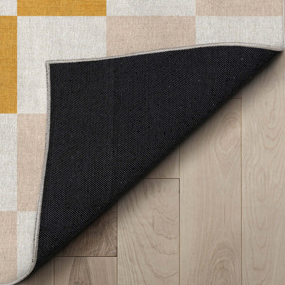 Squares Modern Multi Color Checkered Flat-Weave Kids Rug Well Woven