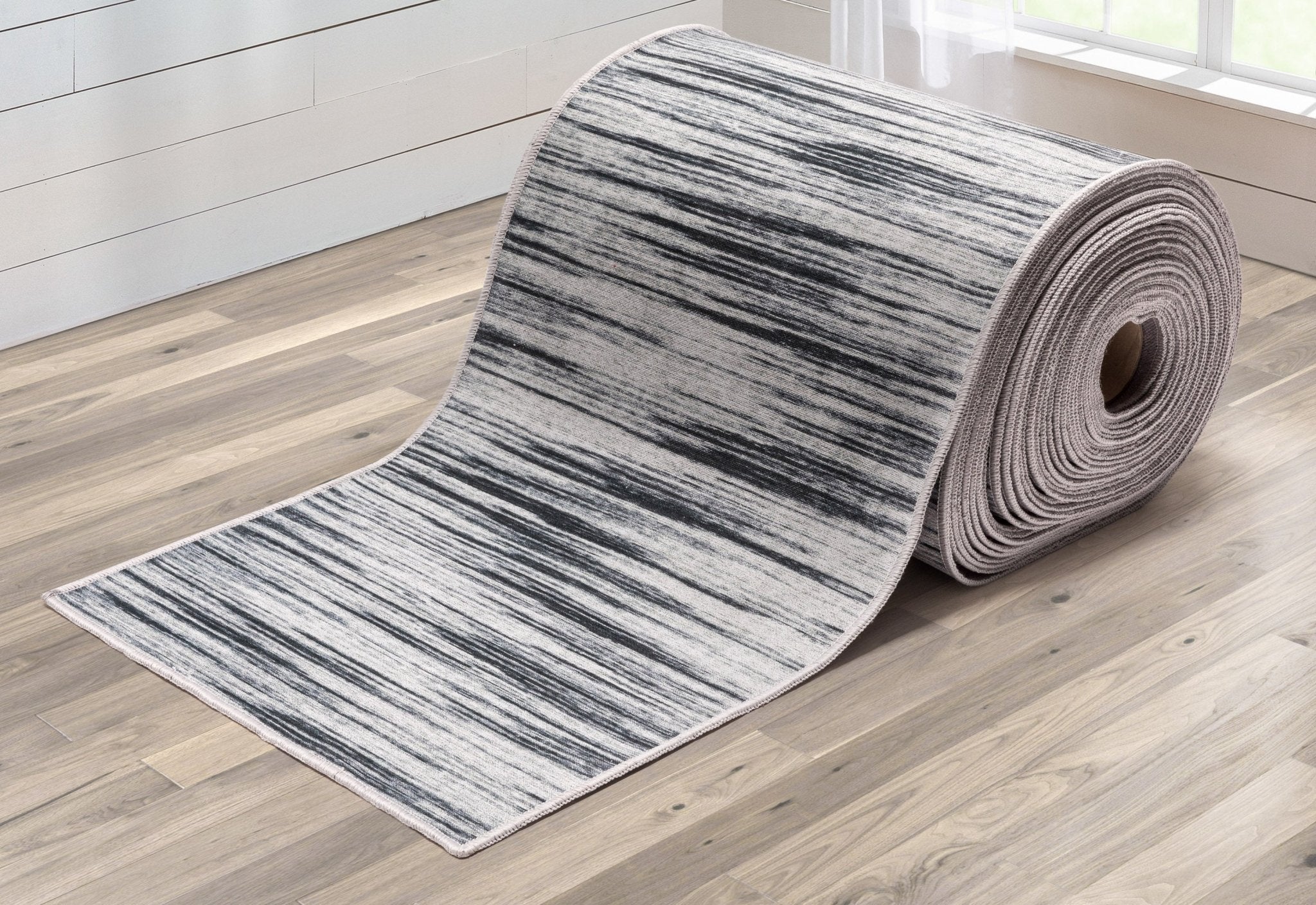 Custom Size Runner Modern Abstract Print Grey Choose Your Width x Choose Your Length Hallway Runner Rug Well Woven