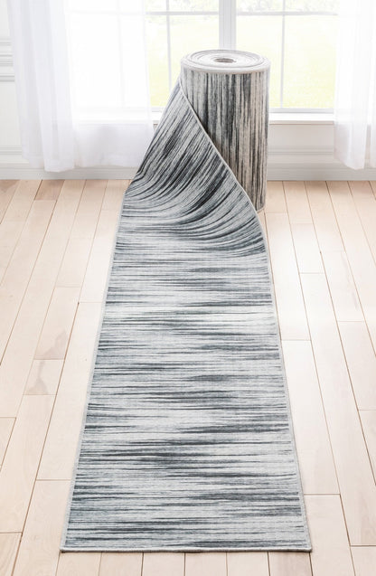 Custom Size Runner Modern Abstract Print Grey Choose Your Width x Choose Your Length Hallway Runner Rug Well Woven