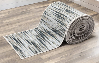 Custom Size Runner Modern Abstract Print Ivory Brown Choose Your Width x Choose Your Length Hallway Runner Rug Well Woven