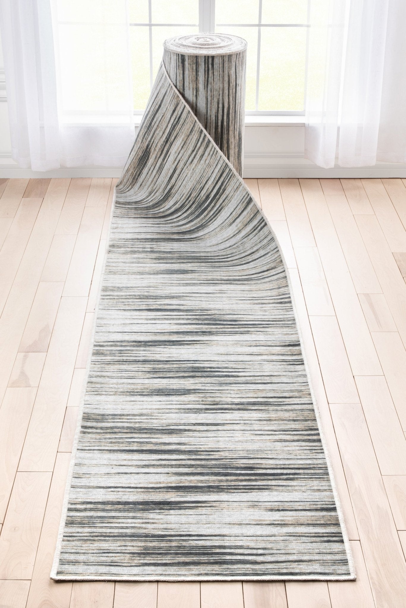 Custom Size Runner Modern Abstract Print Ivory Brown Choose Your Width x Choose Your Length Hallway Runner Rug Well Woven