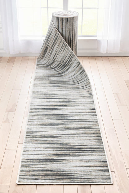 Custom Size Runner Modern Abstract Print Ivory Brown Choose Your Width x Choose Your Length Hallway Runner Rug Well Woven