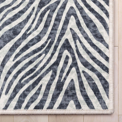 Custom Size Runner Modern Zebra Print Grey Choose Your Width x Choose Your Length Hallway Runner Rug Well Woven