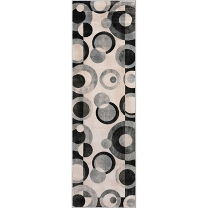 Avi Modern Geometric Grey Black Rug Well Woven