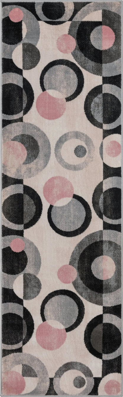 Avi Modern Geometric Grey Blush Rug Well Woven