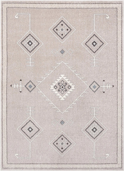 Azra Tribal Medallion Beige Rug Well Woven	