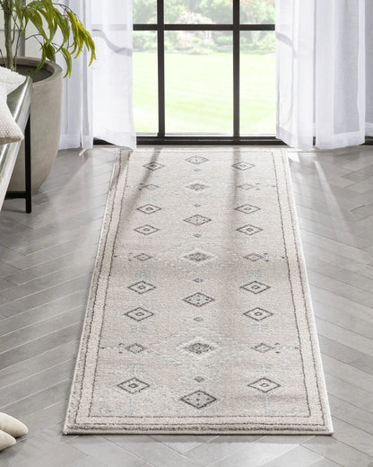 Azra Tribal Medallion Beige Rug Well Woven	