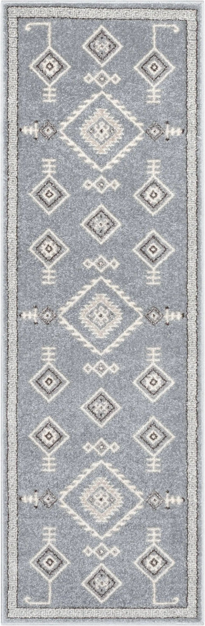 Azra Tribal Medallion Grey Rug Well Woven