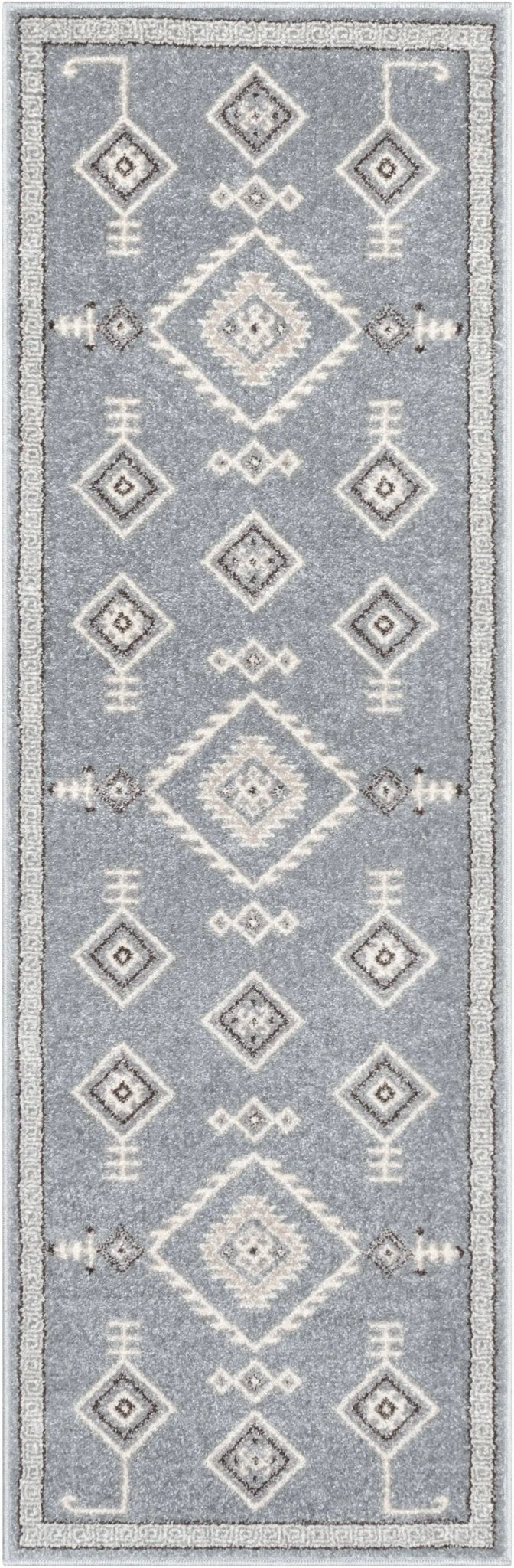 Azra Tribal Medallion Grey Rug Well Woven