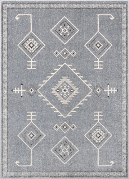 Azra Tribal Medallion Grey Rug Well Woven