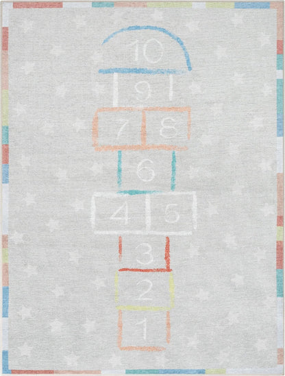 Hopscotch Modern Multi Kids Flat-Weave Rug Well Woven