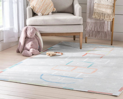 Hopscotch Modern Multi Kids Flat-Weave Rug Well Woven