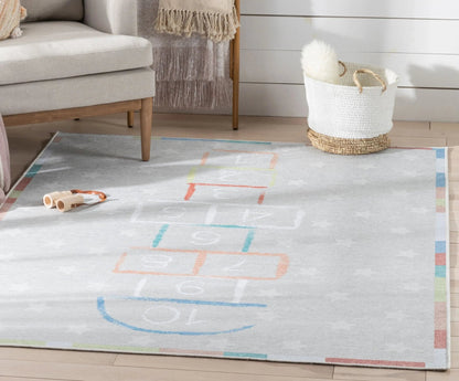 Hopscotch Modern Multi Kids Flat-Weave Rug Well Woven