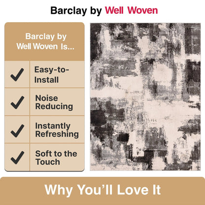 Kalia Modern Abstract Grey Black Rug Well Woven