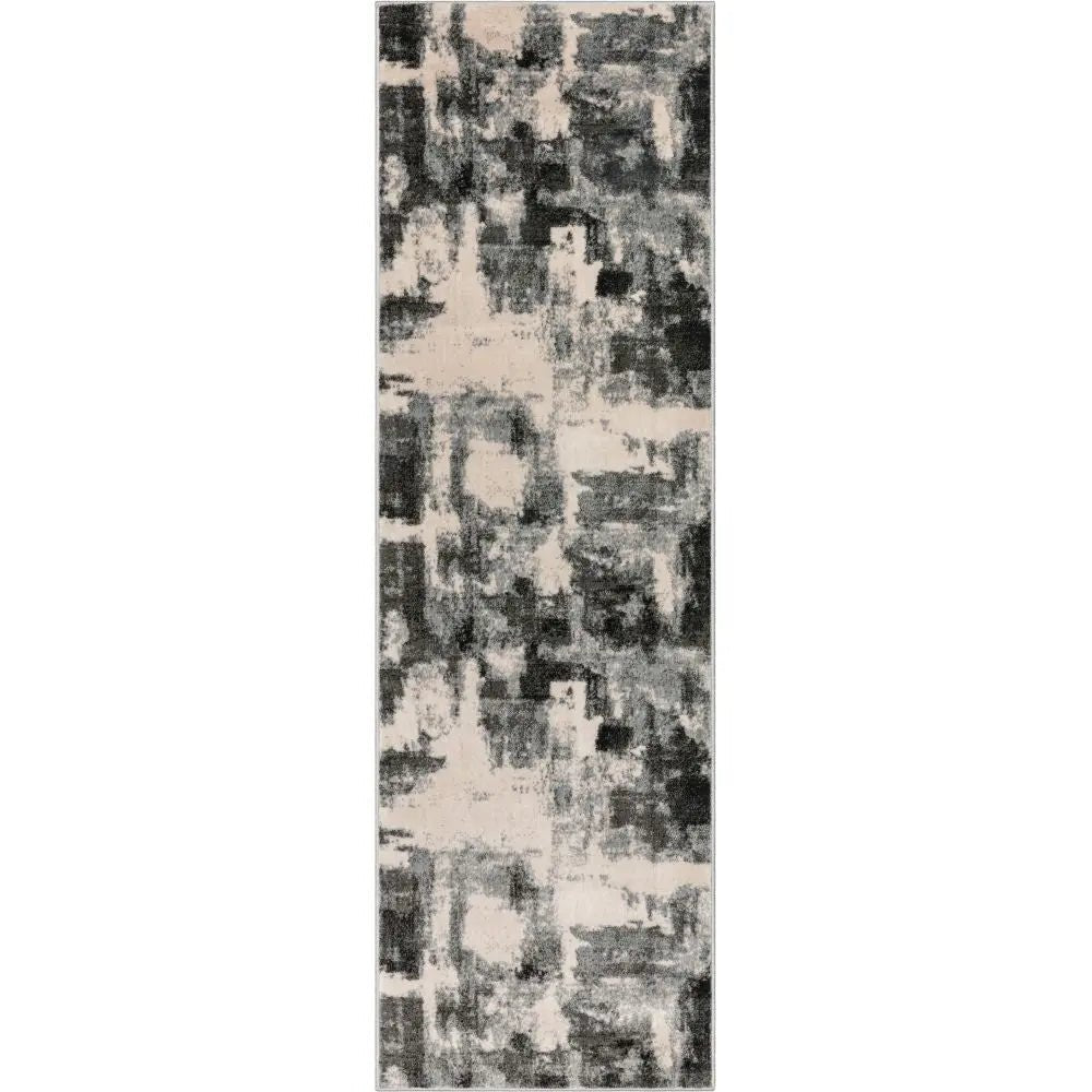 Kalia Modern Abstract Grey Black Rug Well Woven