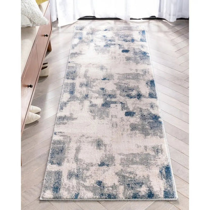 Kalia Modern Abstract Grey Blue Rug Well Woven