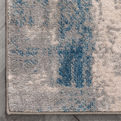 Kalia Modern Abstract Grey Blue Rug Well Woven