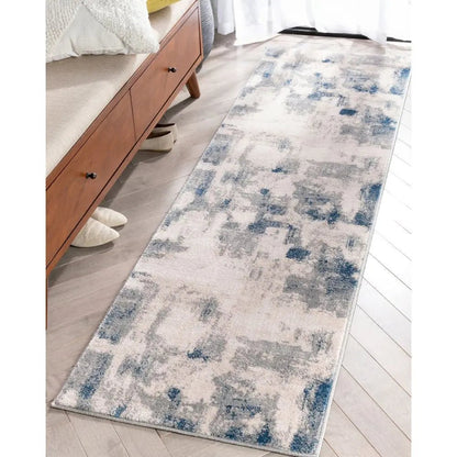 Kalia Modern Abstract Grey Blue Rug Well Woven