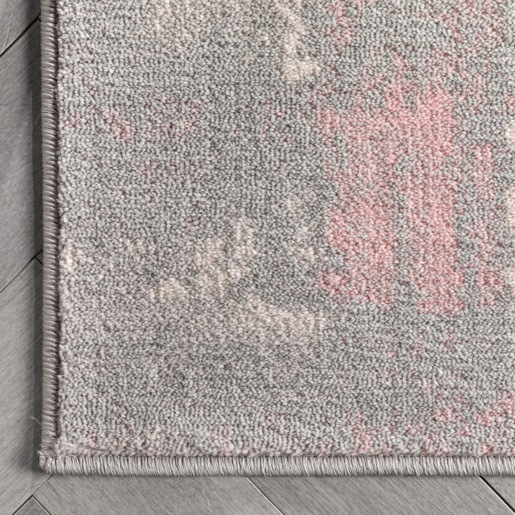 Kalia Modern Abstract Grey Blush Rug Well Woven	