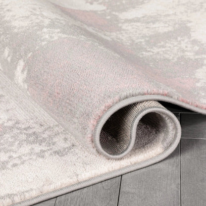 Kalia Modern Abstract Grey Blush Rug Well Woven	