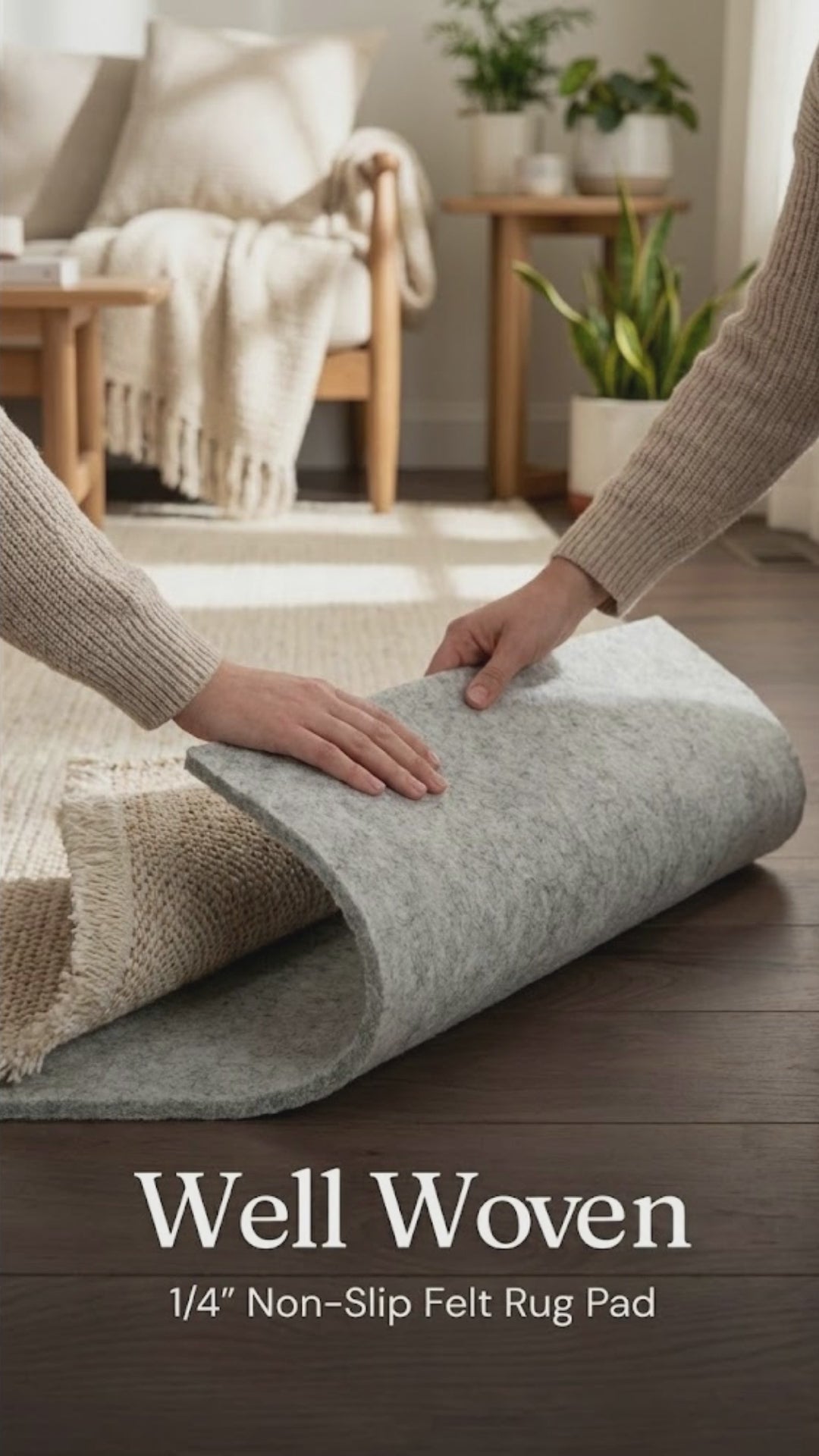 PAD-1 - Well Woven 1/4" Non-Slip Felt Rug Pad Product Overview 