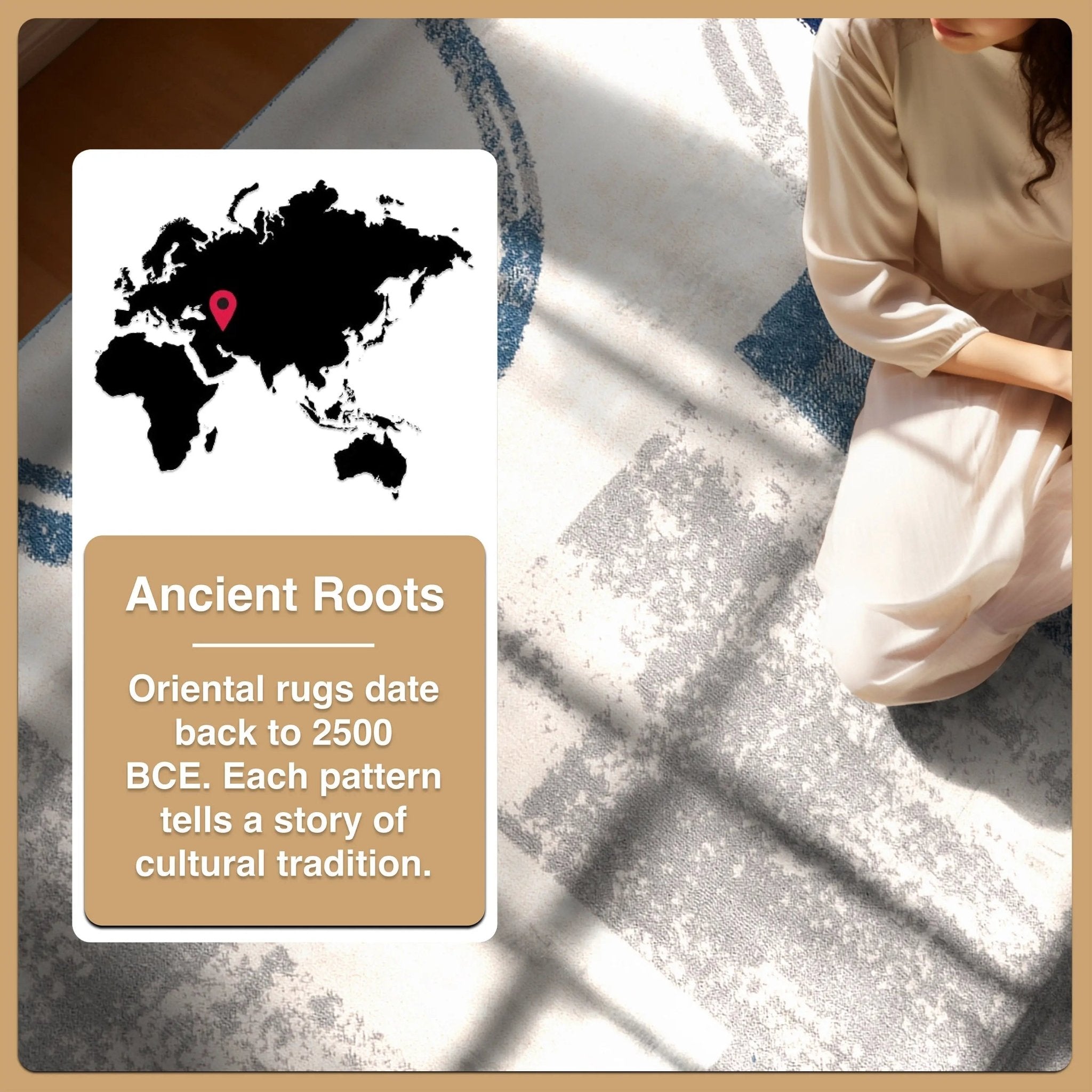 Shai Modern Geometric Grey Blue Rug Well Woven