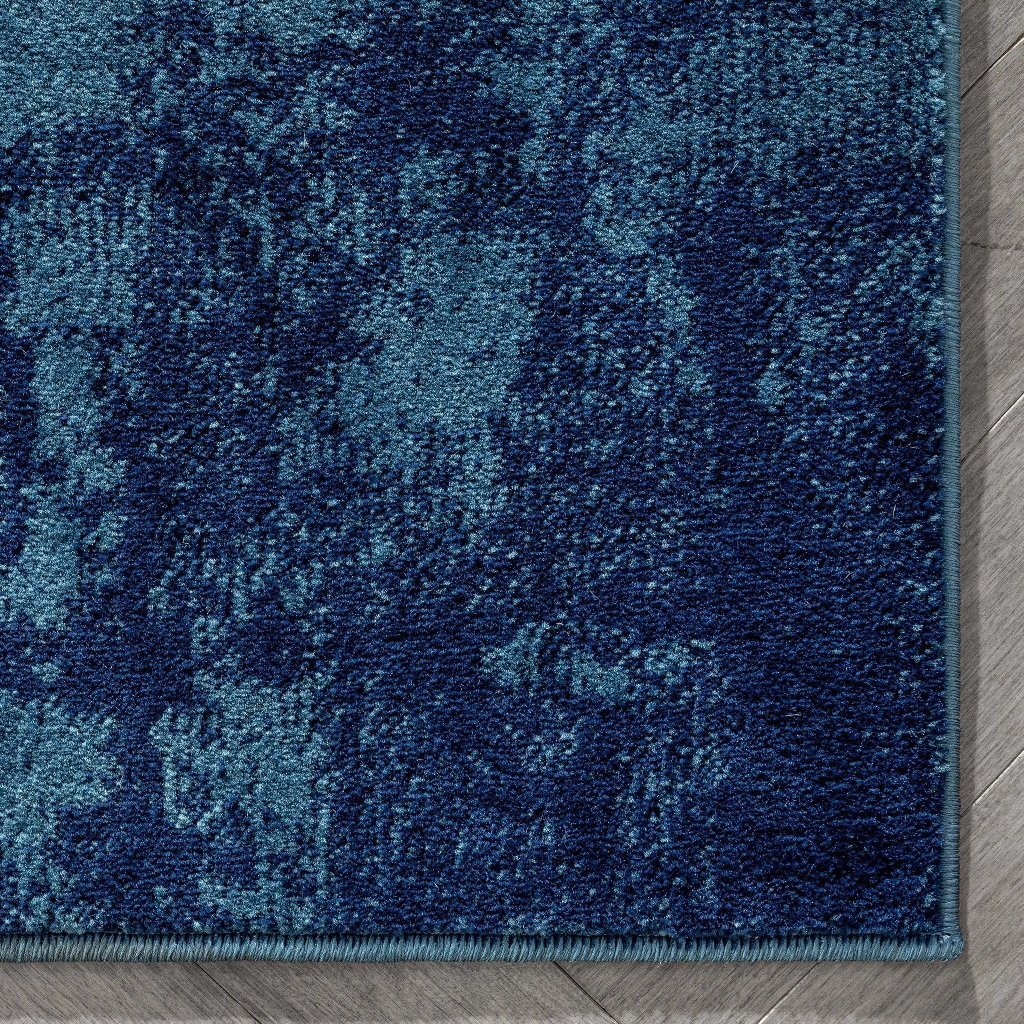 Shai Modern Geometric Grey Blue Rug Well Woven