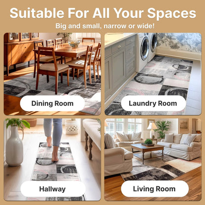 Shai Modern Geometric Grey Blush Rug Well Woven