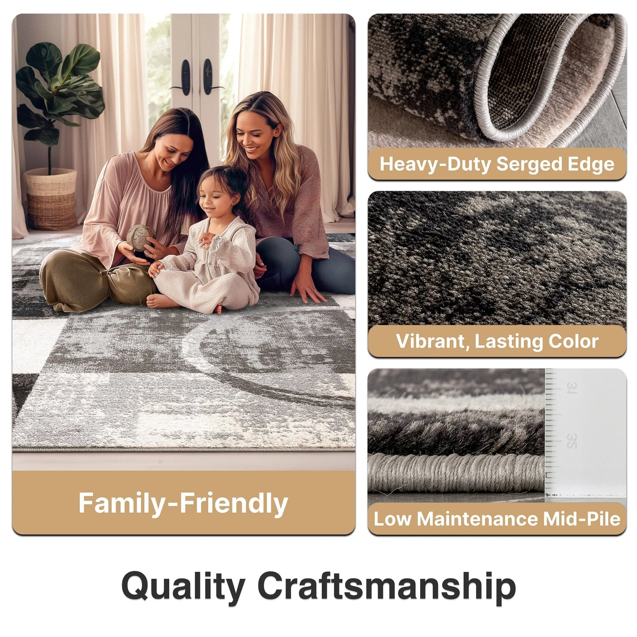 Shai Modern Geometric Grey Blush Rug Well Woven