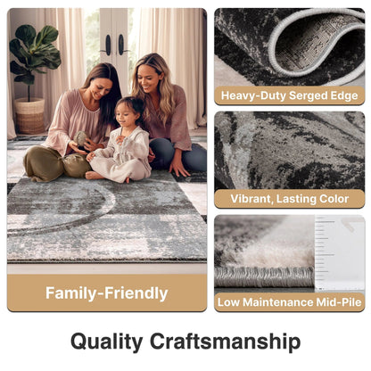 Shai Modern Geometric Grey Green Rug Well Woven