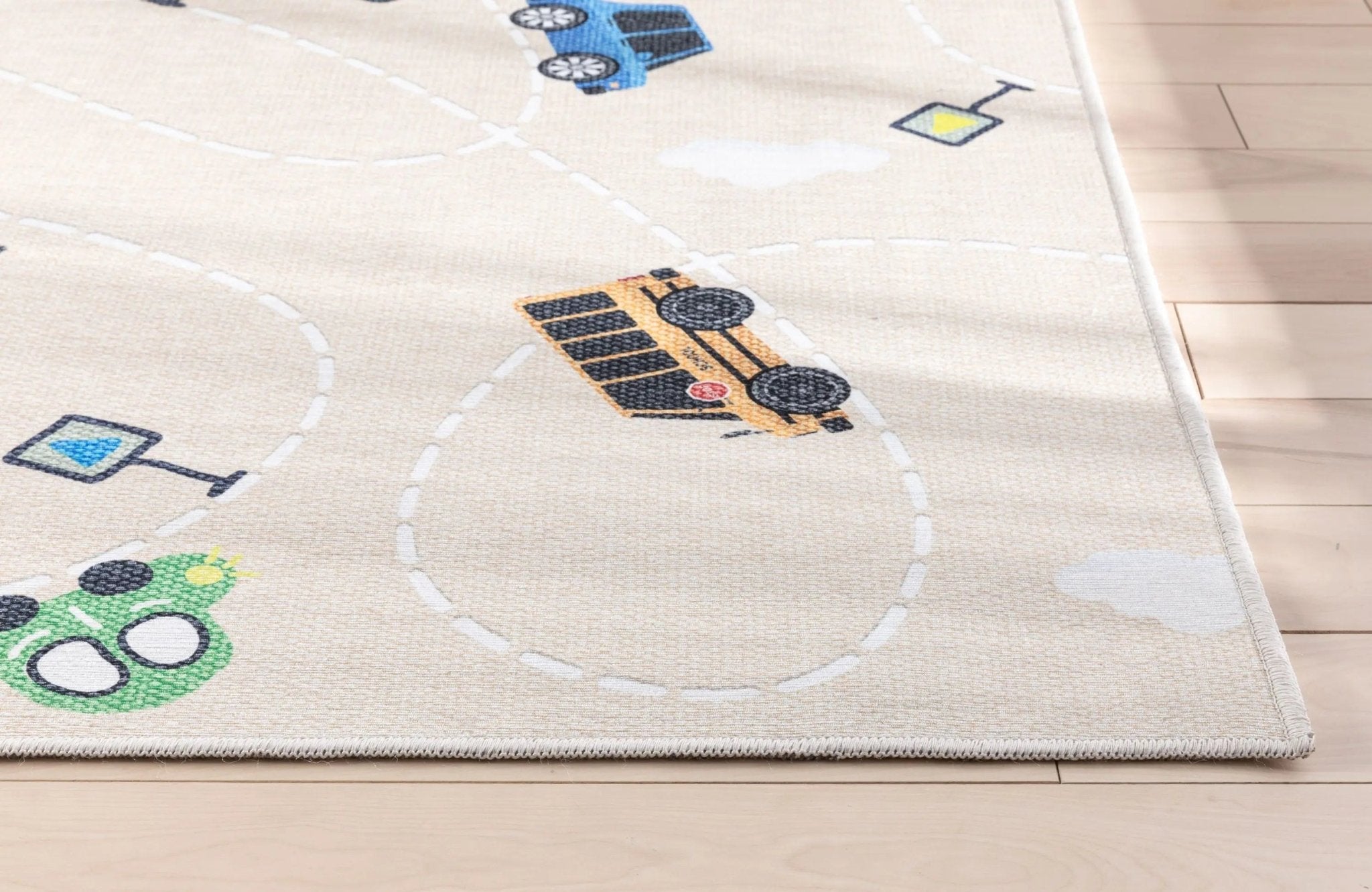 Traffic Modern Beige Kids Flat-Weave Rug Well Woven