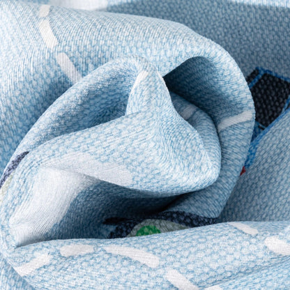 Traffic Modern Blue Kids Flat-Weave Rug Well Woven