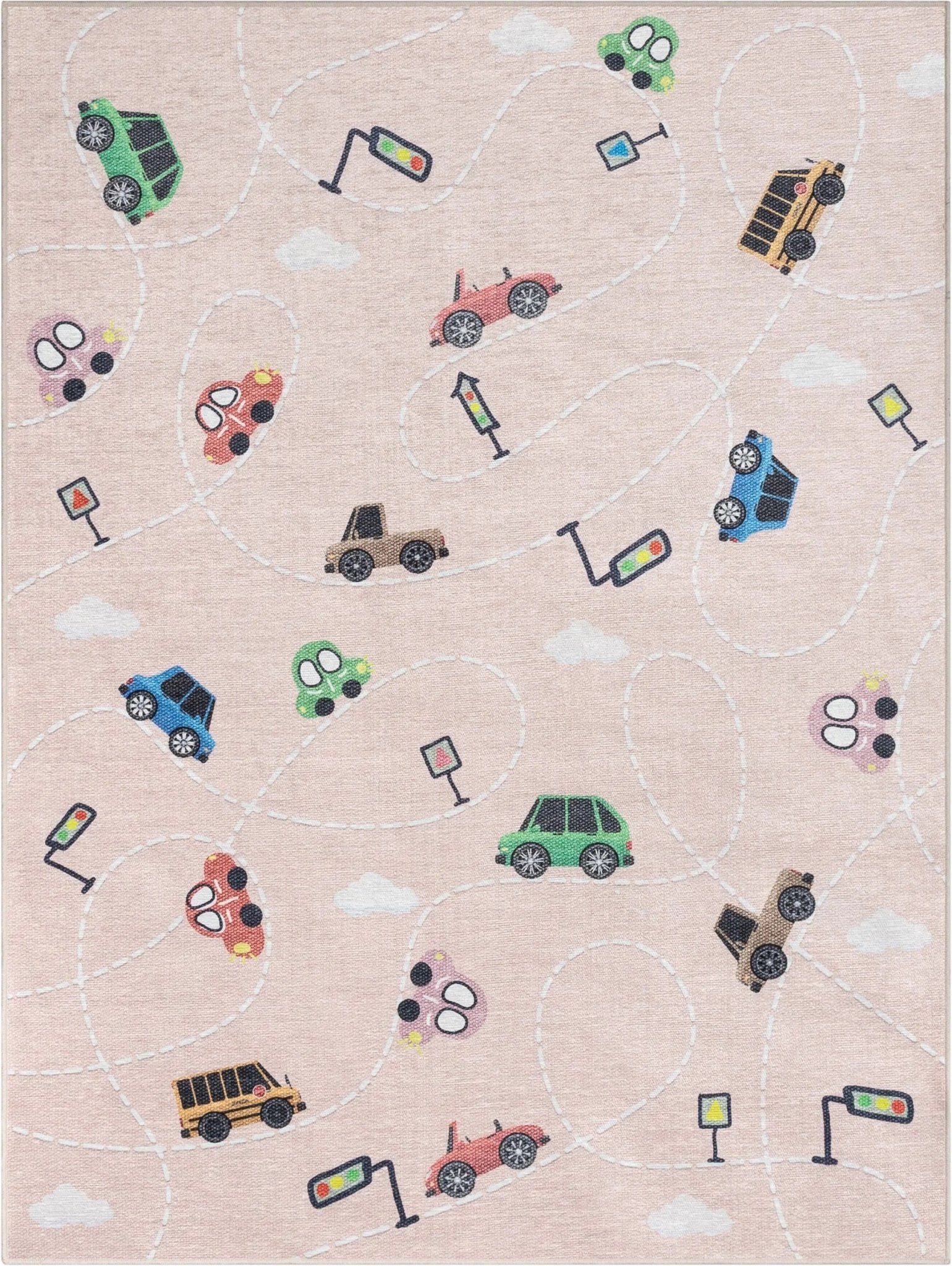 Traffic Modern Blush Kids Flat-Weave Rug Well Woven