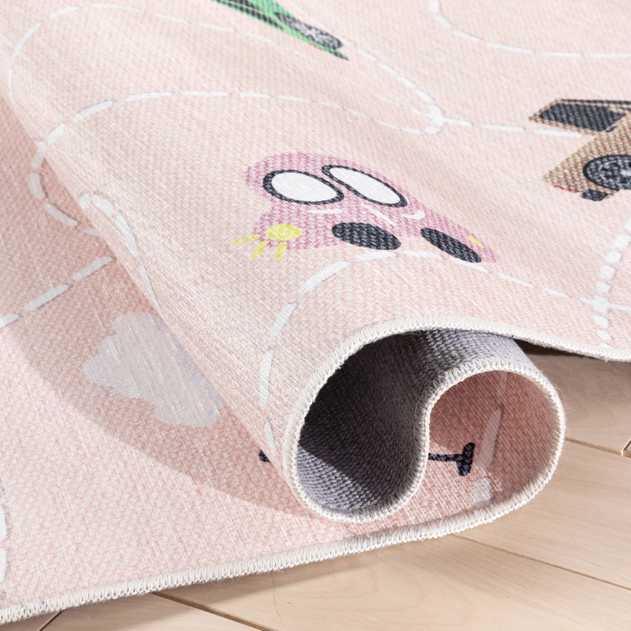 Traffic Modern Blush Kids Flat-Weave Rug Well Woven