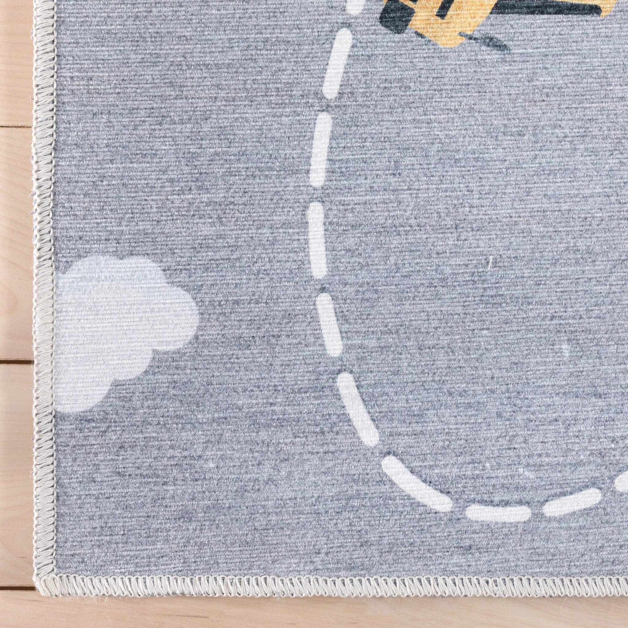Traffic Modern Grey Kids Flat-Weave Rug Well Woven