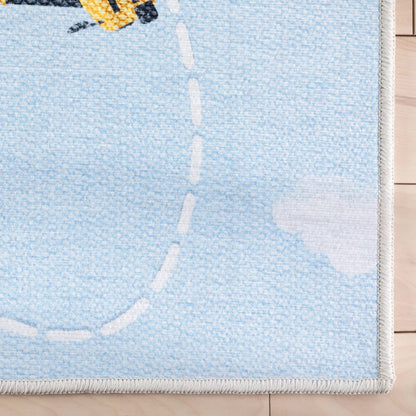 Traffic Modern Light Blue Kids Flat-Weave Rug Well Woven