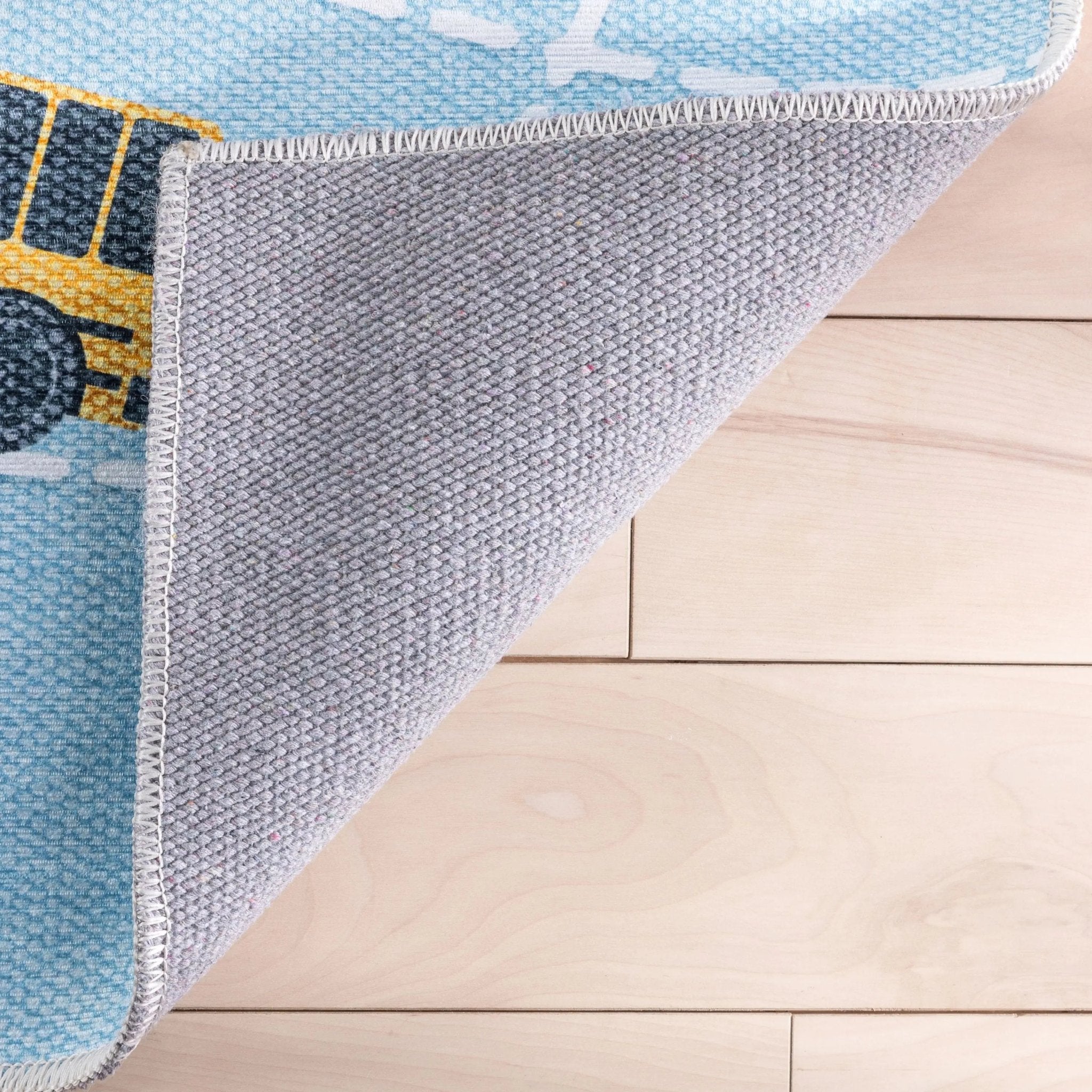 Traffic Modern Light Blue Kids Flat-Weave Rug Well Woven