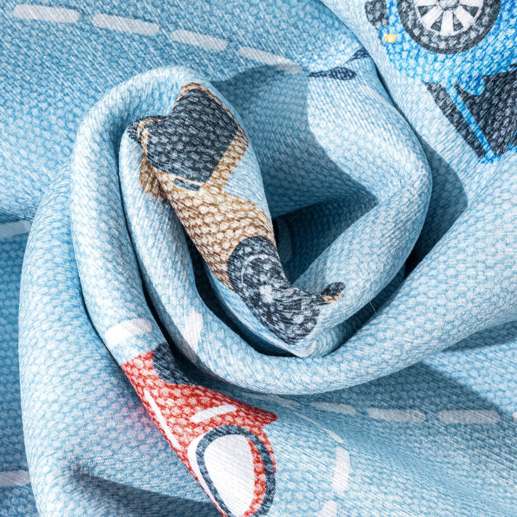 Traffic Modern Light Blue Kids Flat-Weave Rug Well Woven