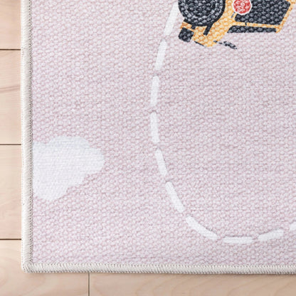 Traffic Modern Pink Kids Flat-Weave Rug Well Woven	