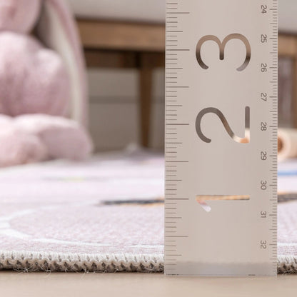 Traffic Modern Pink Kids Flat-Weave Rug Well Woven	