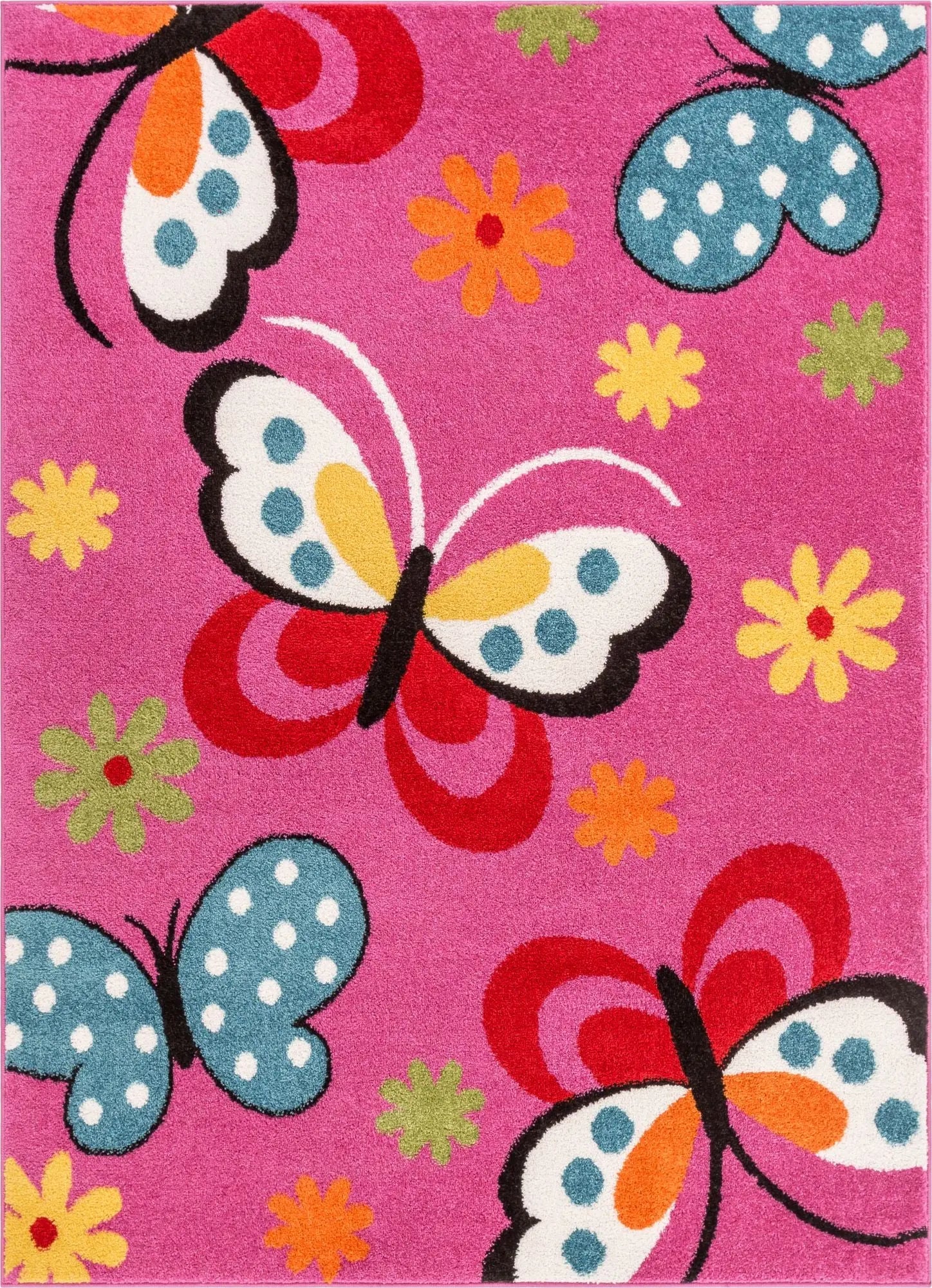 Starbright Daisy Butterflies Pink Rug Well Woven