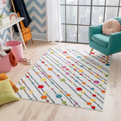 Starbright Dandy Dots And Stripes White Rug Well Woven